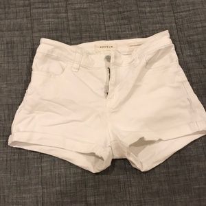White denim shorts